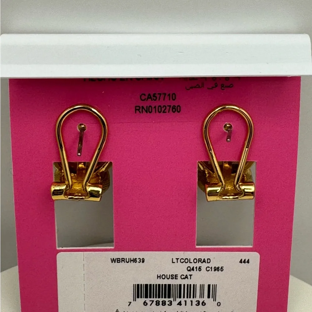KATE SPADE House Cat Paw Stud Earrings NWT